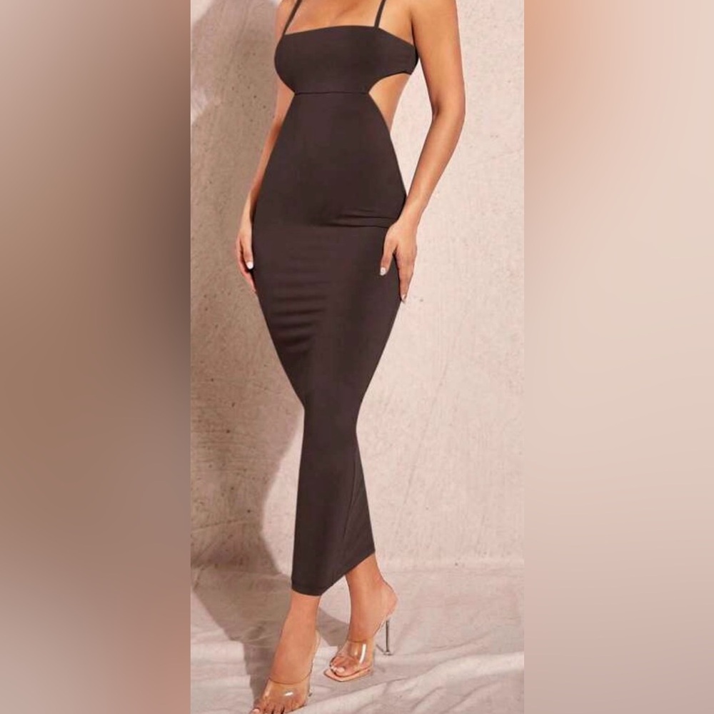 Brown Backless Dress